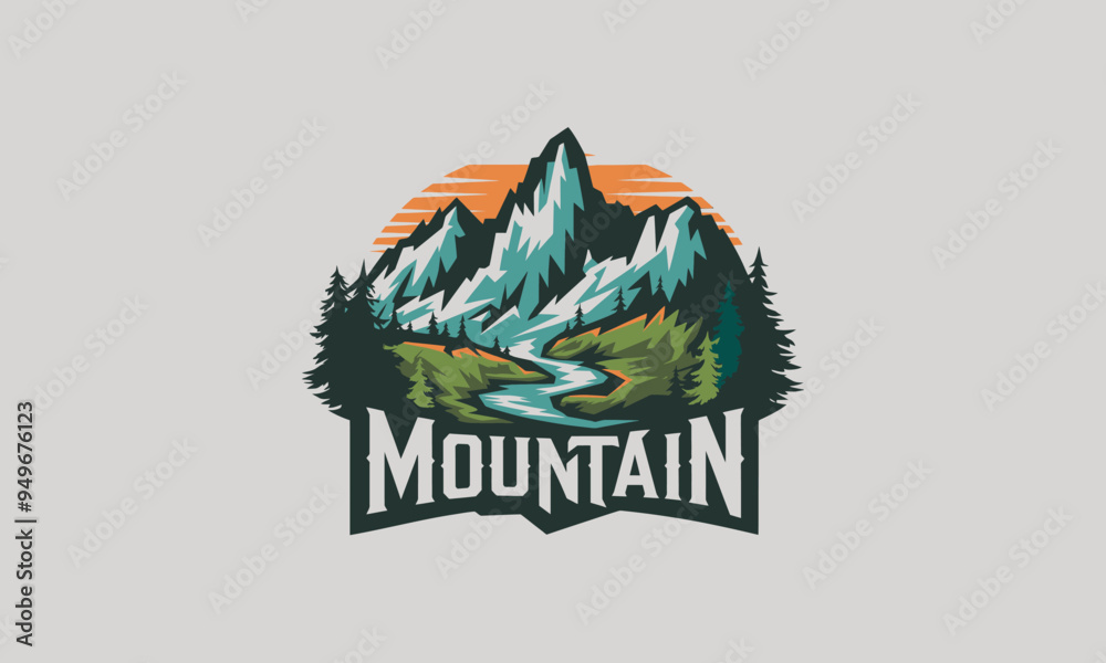 logo design template of a mountain vector design logo design template of a mountain vector design