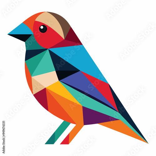 Colorful Geometric Bird Finch photo