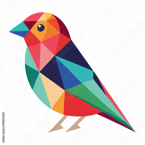 Colorful Geometric Bird Finch photo