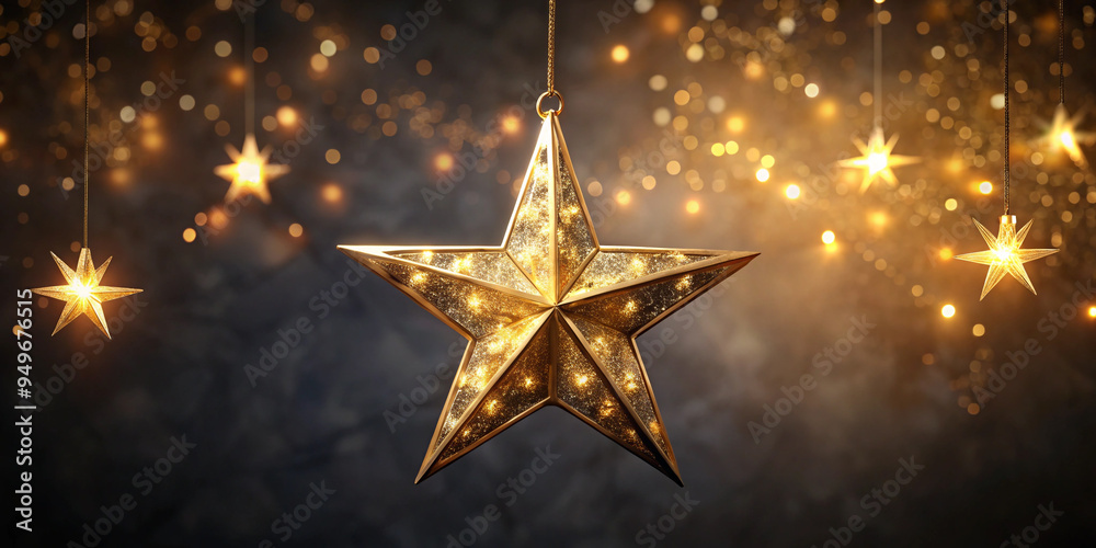 Gold Star Light on Dark Background Gold Star Light on Dark Background