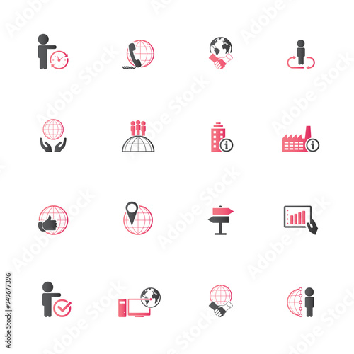 Universal business management and human resources icon set. Universal icons for web and mobile. Vector.	
