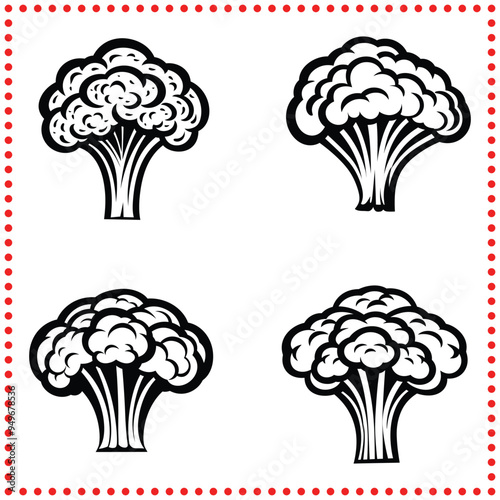 Broccoli Vector Icons Collection   Perfect for Healthy Food and Nutrition Designs