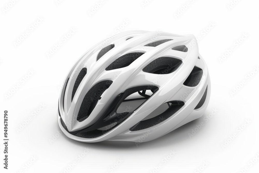 Obraz premium Bike Helmet. Isolated Protective Headgear for Sport Safety in White