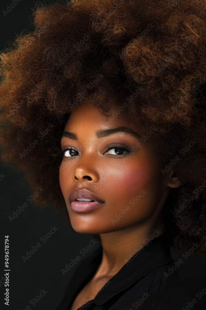 Big Hair. Portrait of Beautiful African American Woman with Stylish Afro Hairstyle Big Hair. Portrait of Beautiful African American Woman with Stylish Afro Hairstyle