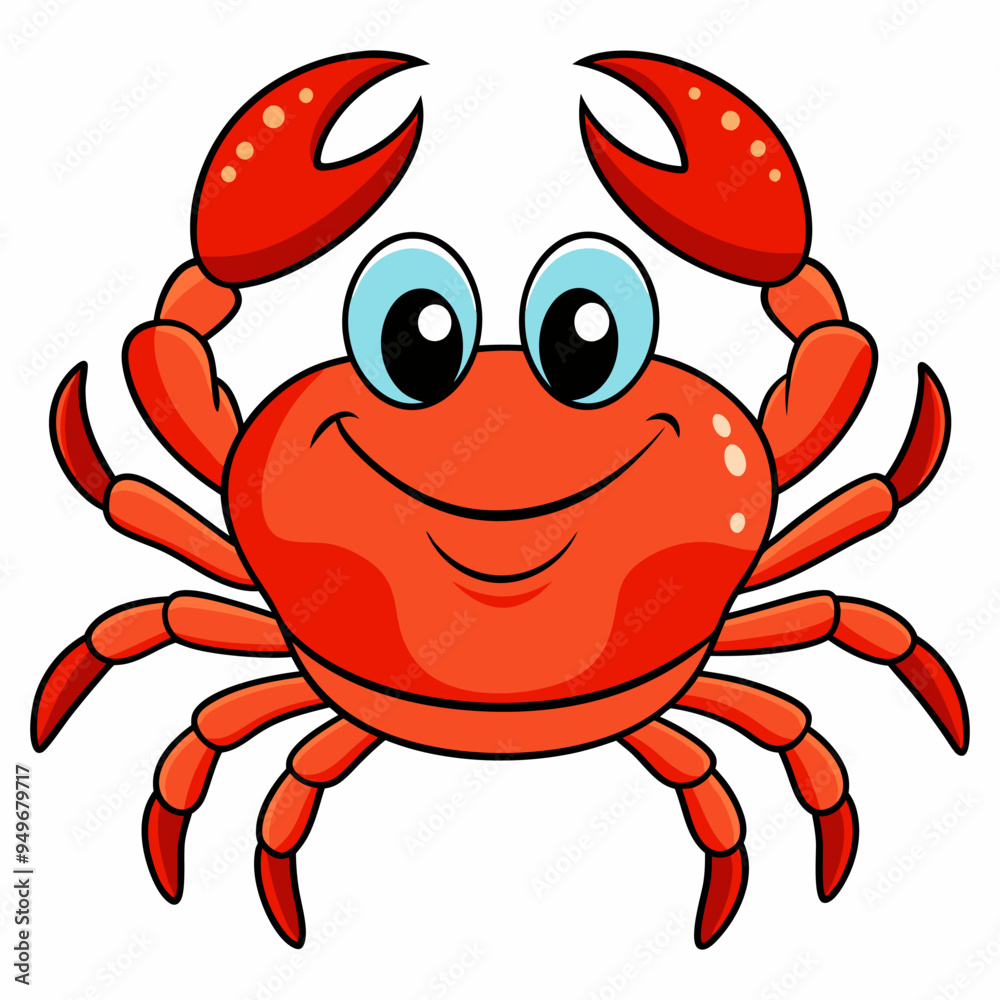 Fototapeta premium High details cartoon crab Vector illustration Isolated on white background