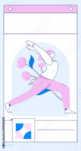 Practicing yoga, physical and mental health, flat vector character concept, operation hand drawn illustration
