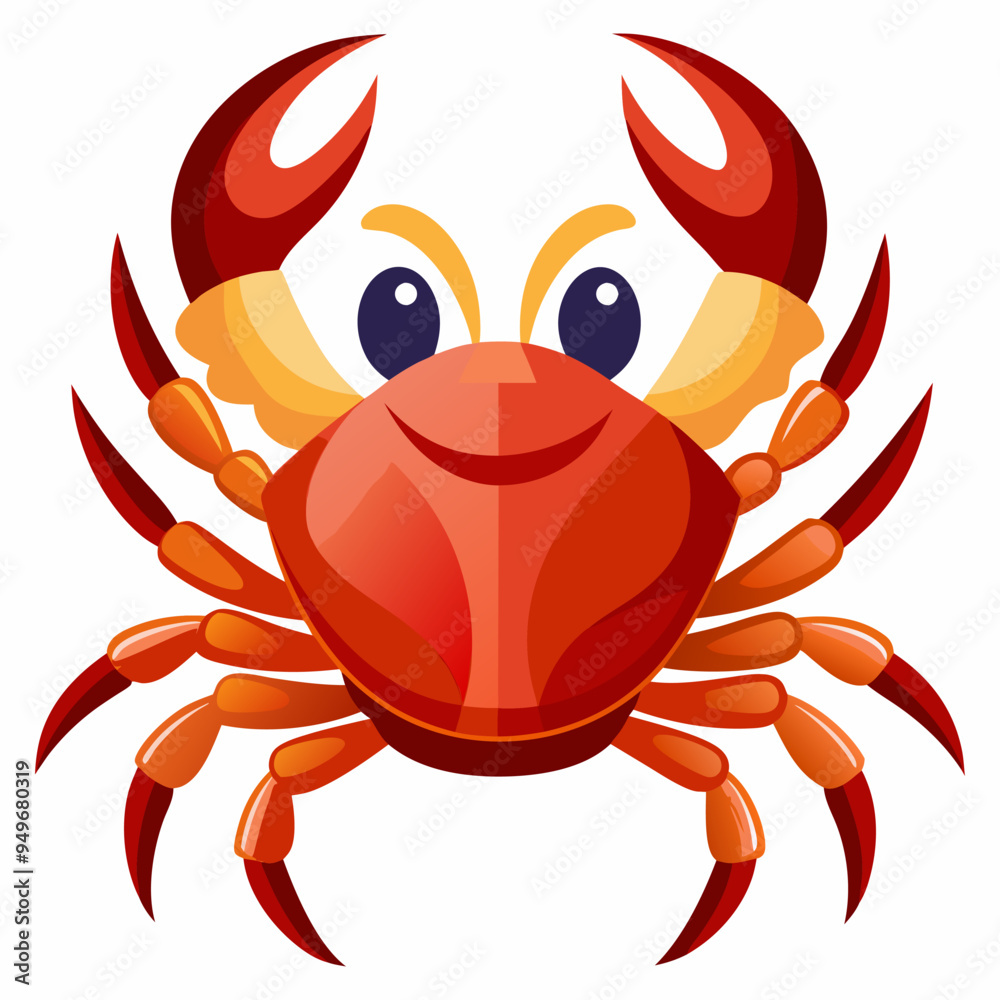 High details cartoon crab Vector illustration Isolated on white background High details cartoon crab Vector illustration Isolated on white background