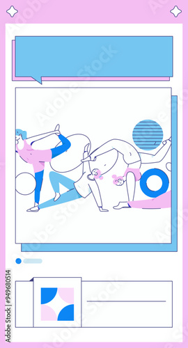 Practicing yoga, physical and mental health, flat vector character concept, operation hand drawn illustration
