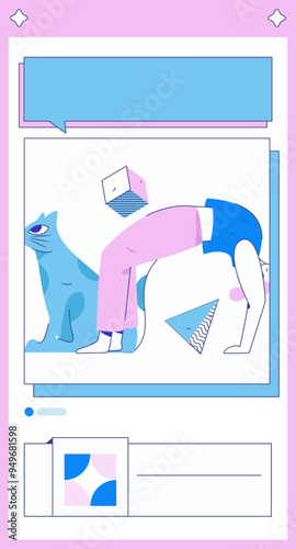 Practicing yoga, physical and mental health, flat vector character concept, operation hand drawn illustration
