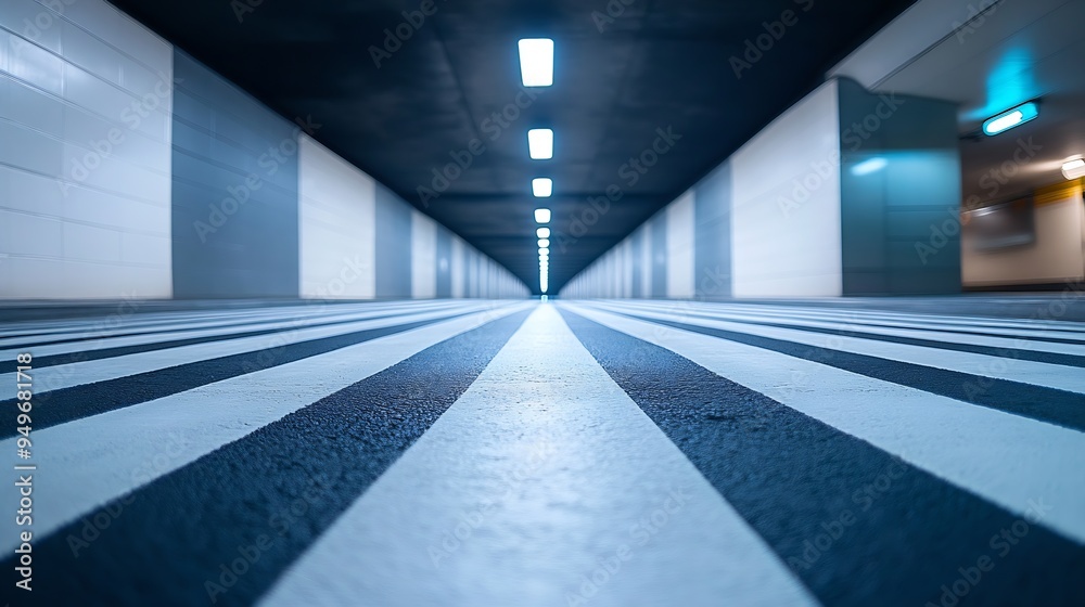 Very long tunnel pedestrian crossing : Generative AI Very long tunnel pedestrian crossing : Generative AI