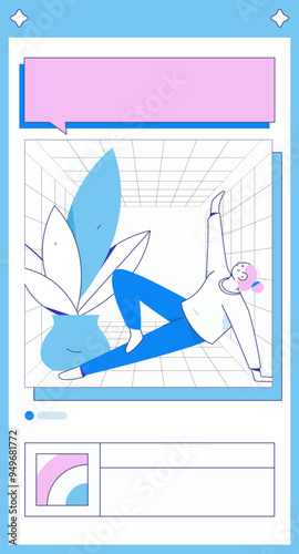 Practicing yoga, physical and mental health, flat vector character concept, operation hand drawn illustration
