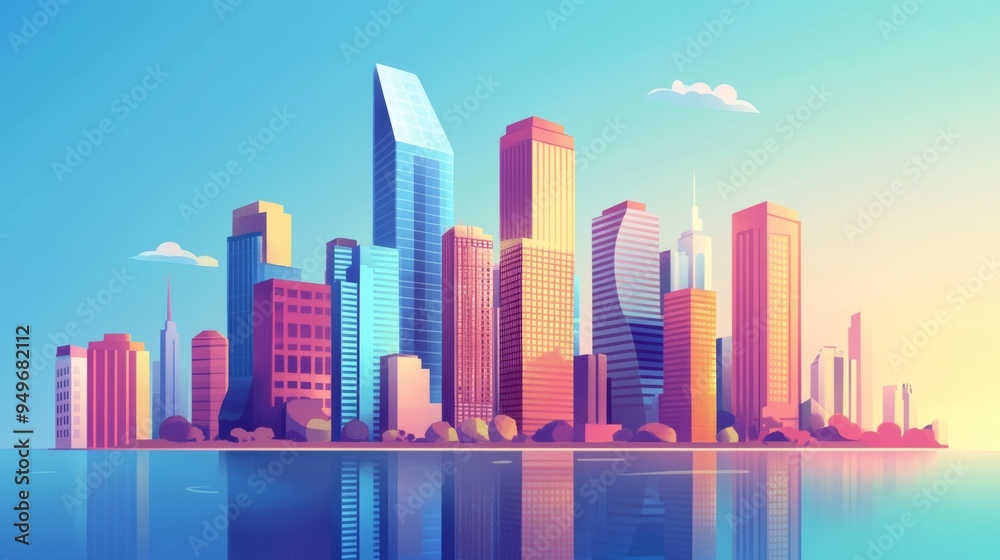 Fototapeta premium city building illustration 