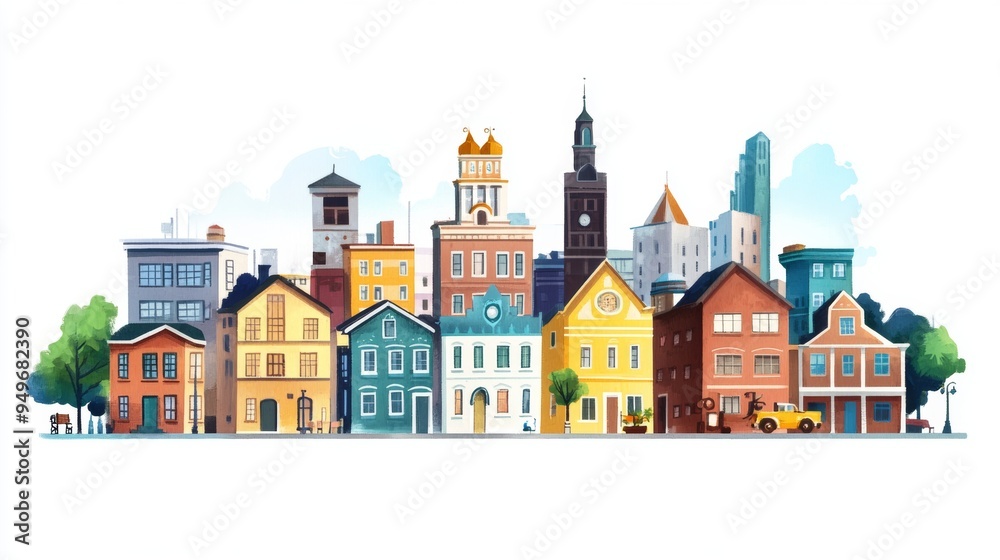 city buildings illustration city buildings illustration
