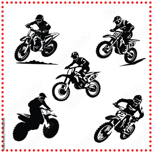 Motocross Racing Vector Illustrations   Perfect for Off Road Graphics