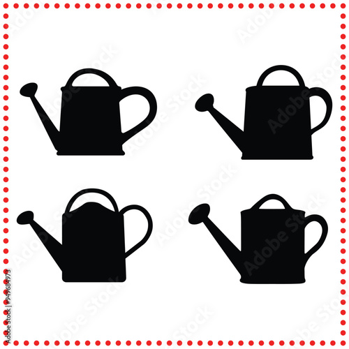 Watering Can Silhouette Vector Art   Ideal for Gardening and Nature Themes