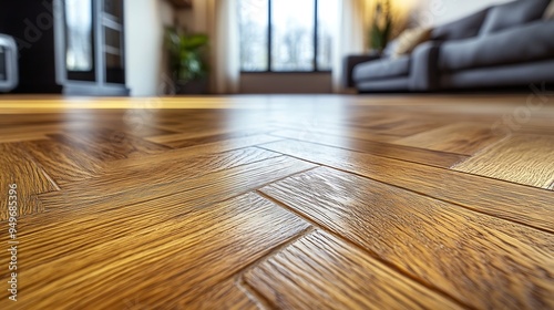 Premium oiled oak parquet with nice texture simple beauty of wood project management premium interiors made in Germany good quality carpentry and craftsmanship : Generative AI