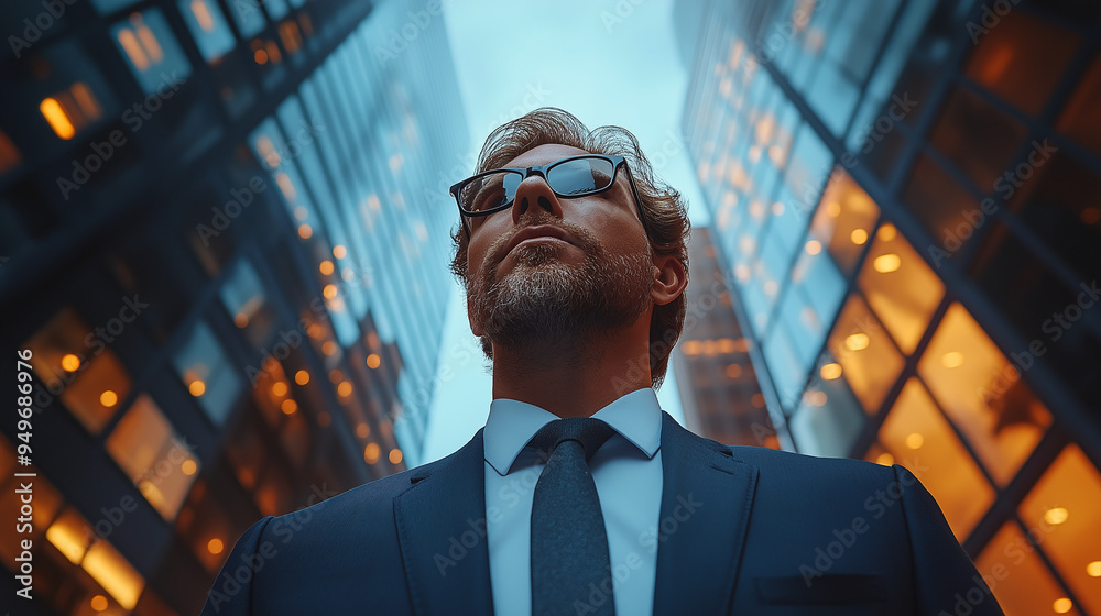 Professional successful leader CEO businessman man in suit go to office in city outdoor Professional successful leader CEO businessman man in suit go to office in city outdoor