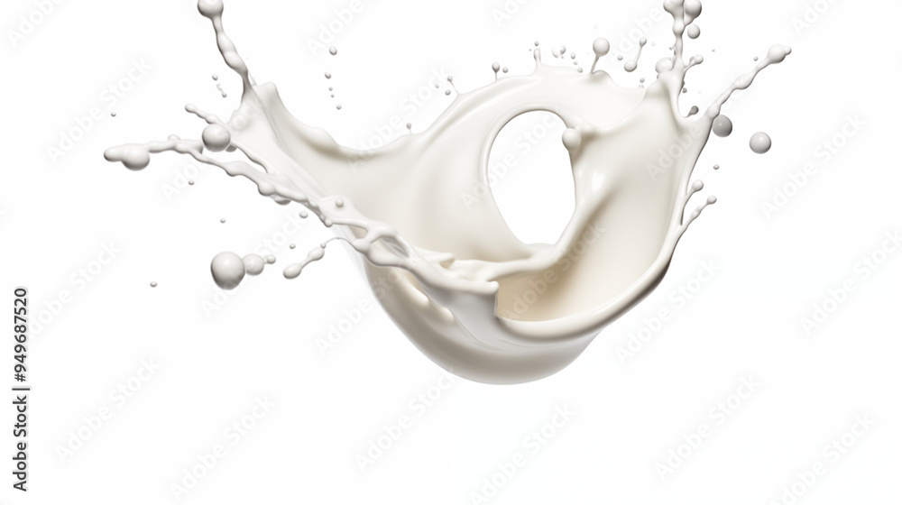 Milk splash close up, drink concept, package, illustration food Milk splash close up, drink concept, package, illustration food