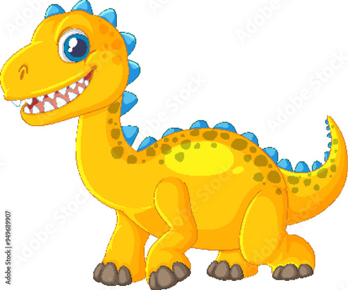 Smiling Cartoon Dinosaur for Kids