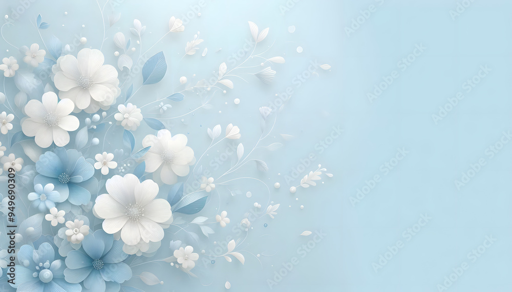 Floral light blue background Floral light blue background