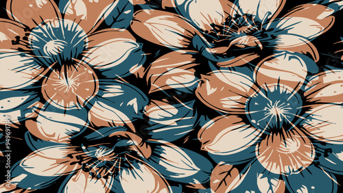 Botanical background. Abstract plant shapes. Minimalist illustration for printing on wall decorations.