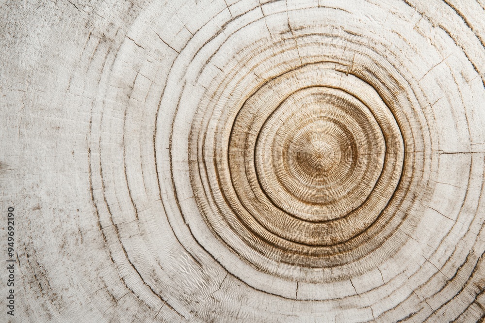 Naklejka premium Close-up of a tree trunk showcasing natural wood grain and growth rings.