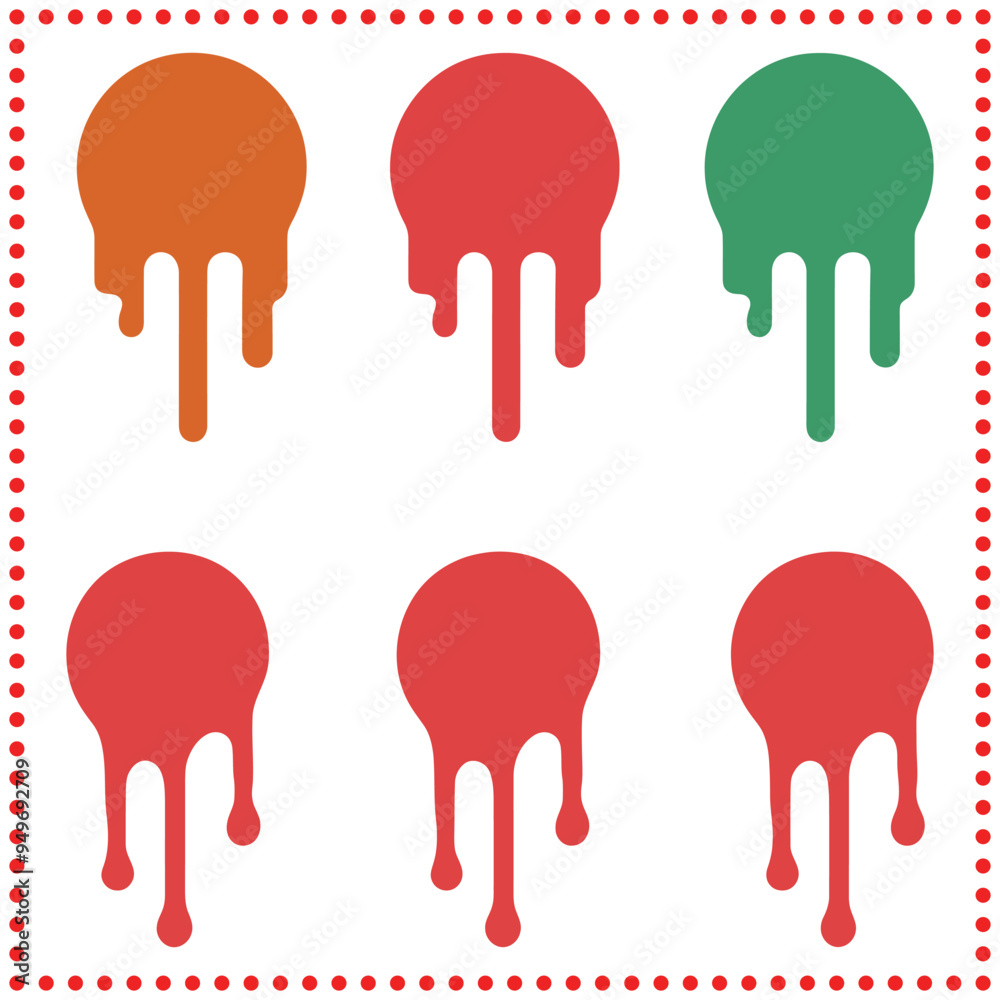 Abstract Dripping Circle Vector Set Perfect for Modern Art and Graphic Designs Abstract Dripping Circle Vector Set Perfect for Modern Art and Graphic Designs