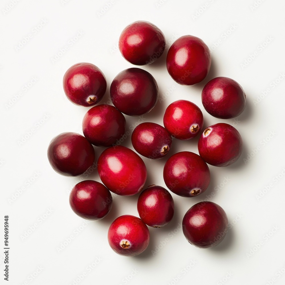 Cranberries on a white background Cranberries on a white background
