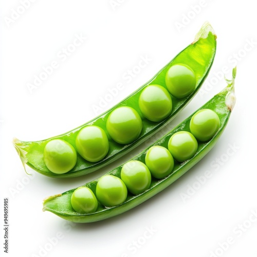 Peas on a white background