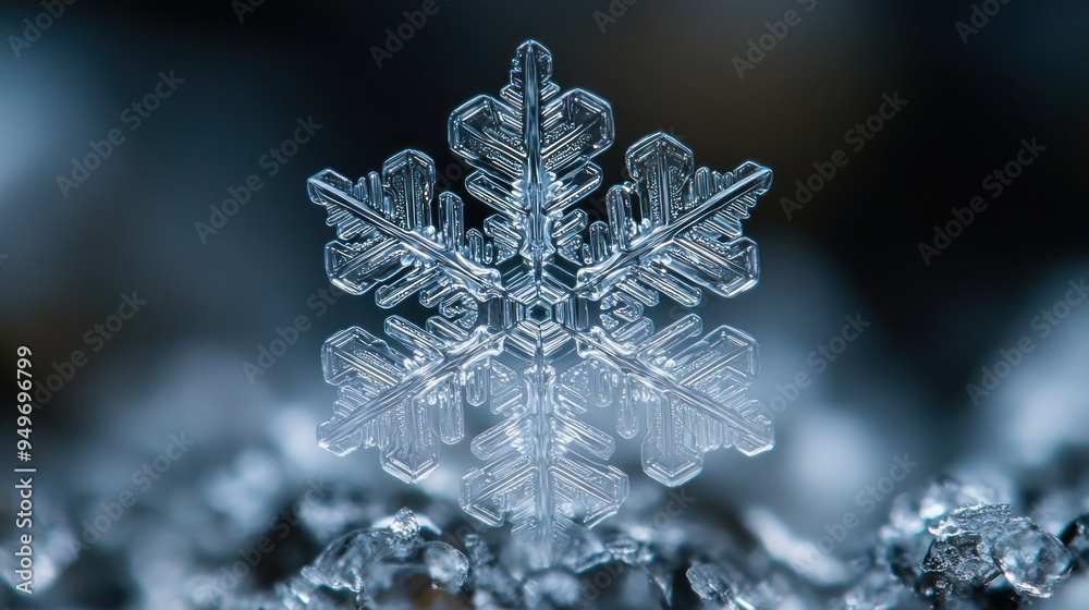 Macro Photography of a Snowflake Macro Photography of a Snowflake