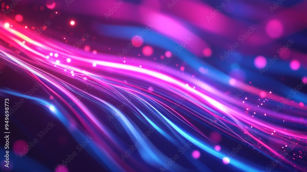 abstract background with pink blue glowing neon lines and bokeh lights. Data transfer concept. Digital wallpaper abstract background with pink blue glowing neon lines and bokeh lights. Data transfer concept. Digital wallpaper