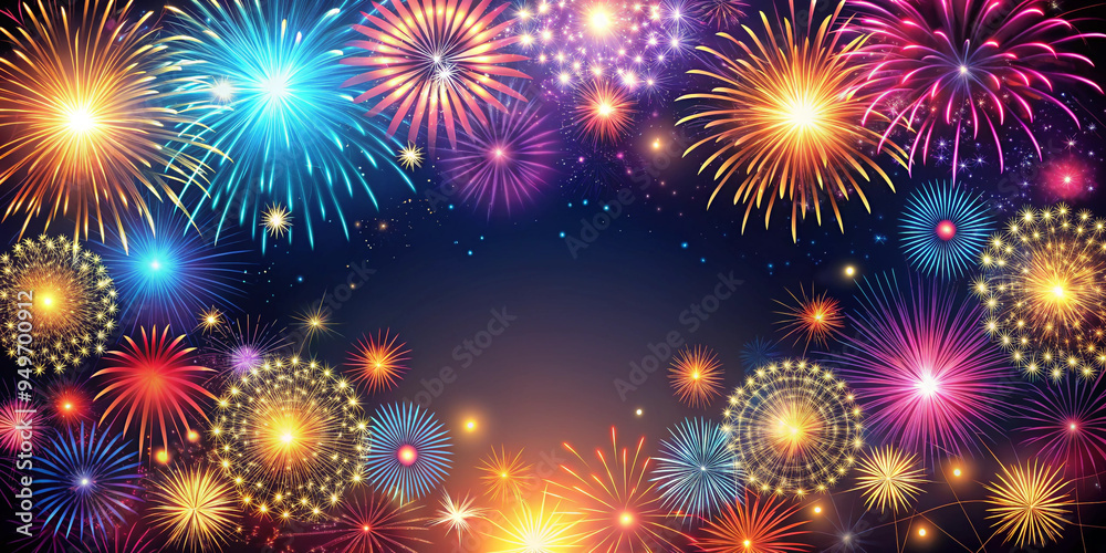 Abstract Firework Background with Free Space Abstract Firework Background with Free Space
