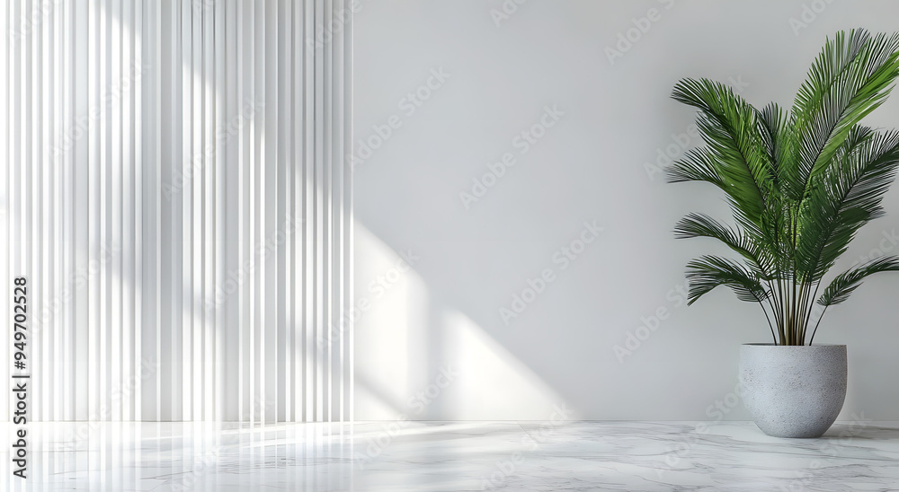 White Wall with Vertical Blinds and a Marble Floor, a Perfect Blend of Minimalism and Luxury
White Wall with Vertical Blinds and a Marble Floor, a Perfect Blend of Minimalism and Luxury