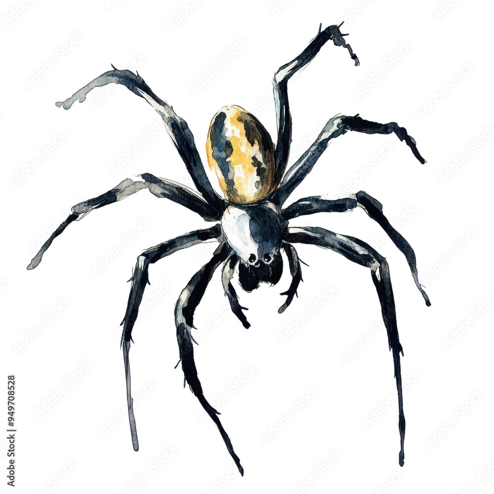 Obraz premium Frightening Halloween Spider, Isolated on Transparent Background, Perfect for Spooky Decor