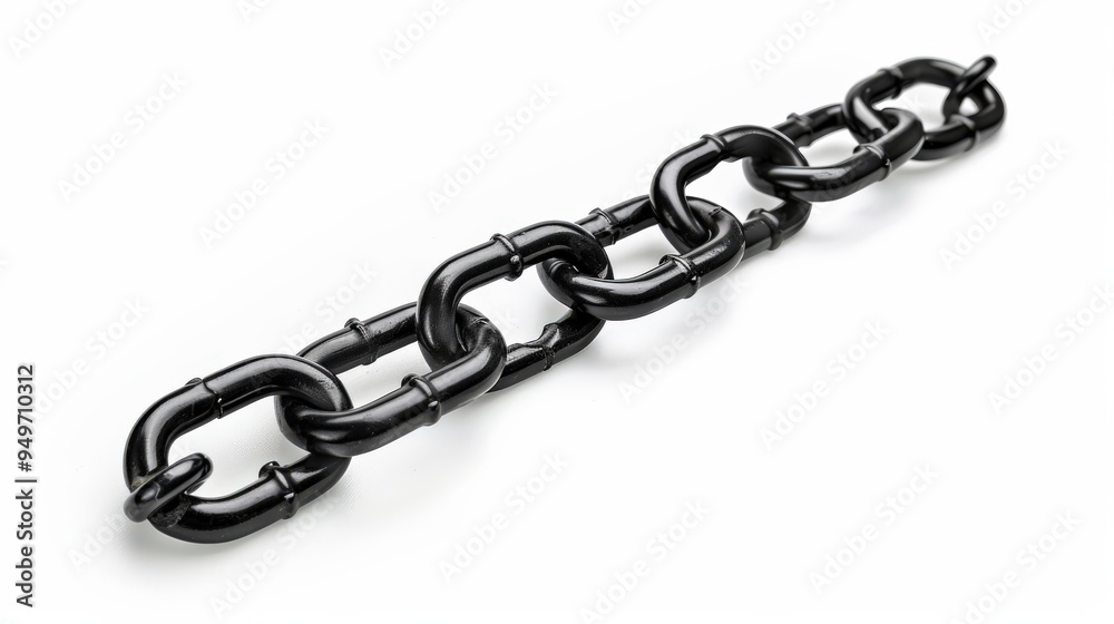 Black Chain. Padlock Lock Security Concept with Isolated White Background Black Chain. Padlock Lock Security Concept with Isolated White Background