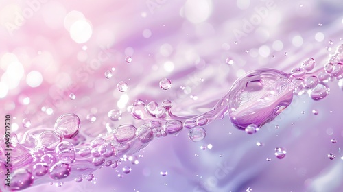 Soft Water Surface with Bubbles in Pastel Pink and Purple Tones