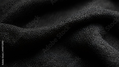 Black fabric texture background textile material design furniture and  interior decor : Generative AI photo