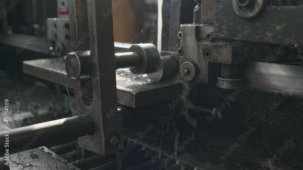 No people medium closeup of part of industrial metalwork machine with water cleaning workpiece No people medium closeup of part of industrial metalwork machine with water cleaning workpiece