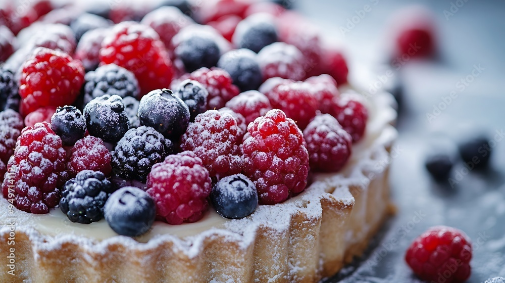 cake pie dessert with fresh berries : Generative AI