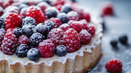 cake pie dessert with fresh berries : Generative AI