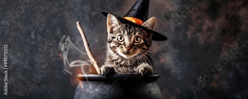 Mystical Cat Wearing Witch ...