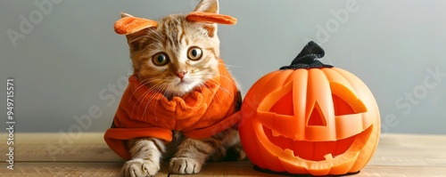 Charming Feline in Festive ...