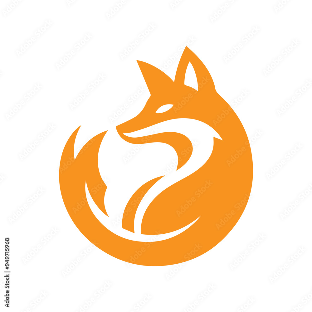 Obraz premium modern and simple orange fox logo icon 