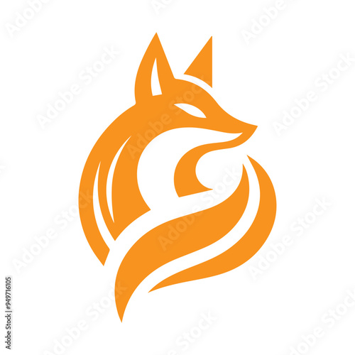 modern and simple orange fox logo icon 