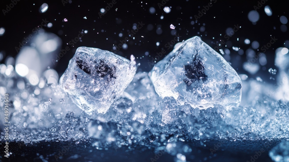 Energetic Ice Fragments Scatter on Dark Background with Random Dynamics