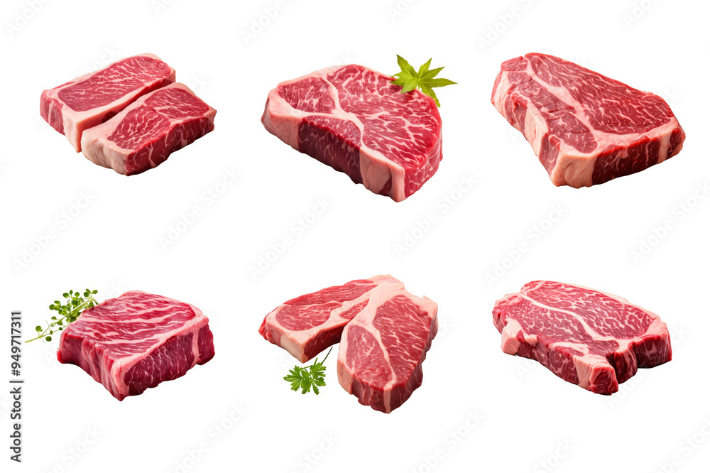 Wagyu Collection Bundle Set Isolated on a Transparent Background