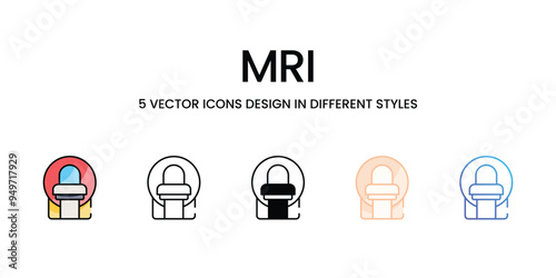 MRI icons set vector stock illustration