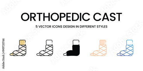 Orthopedic Cast icons set vector stock illustration