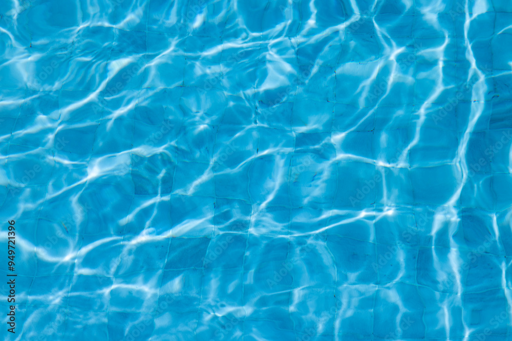 Blue Water Pool Surface with Sunlight Reflections Blue Water Pool Surface with Sunlight Reflections