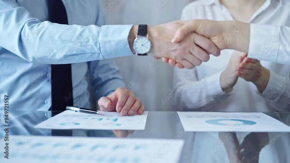 Business people shaking hands after making agreement Business people shaking hands after making agreement